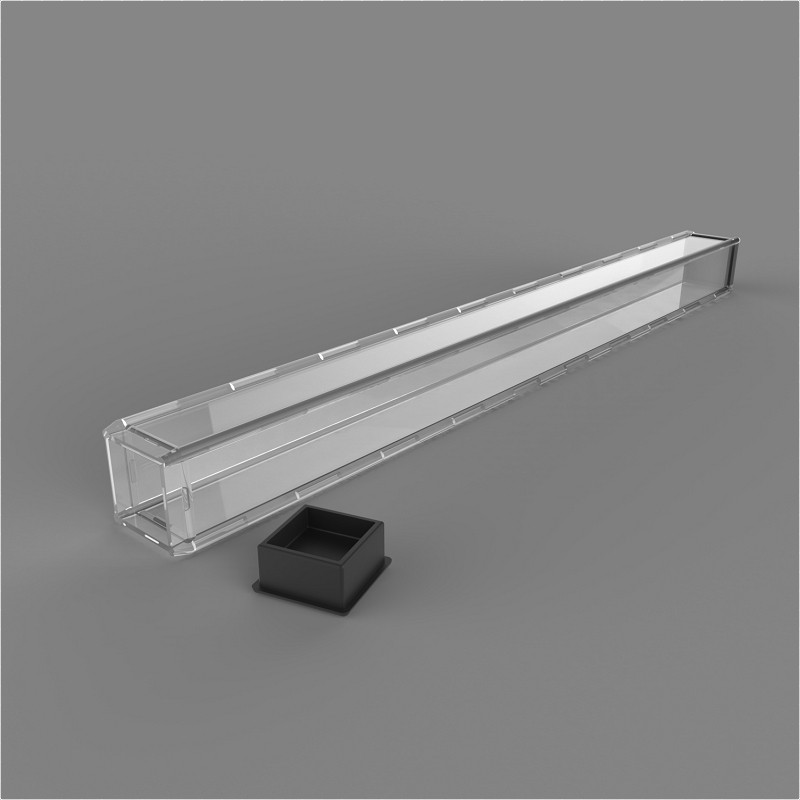 BARRETTE CAISSE CARREE 400X30 MM AVEC BOUCHONS NOIRS